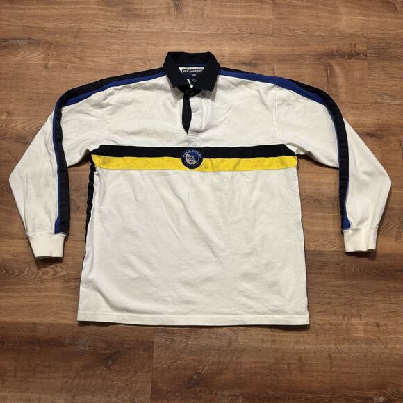 Vintage Polo Sport Ralph Lauren Rugby Shirt Arctic Challenge 90s Mens Large Ski - Picture 1 of 5